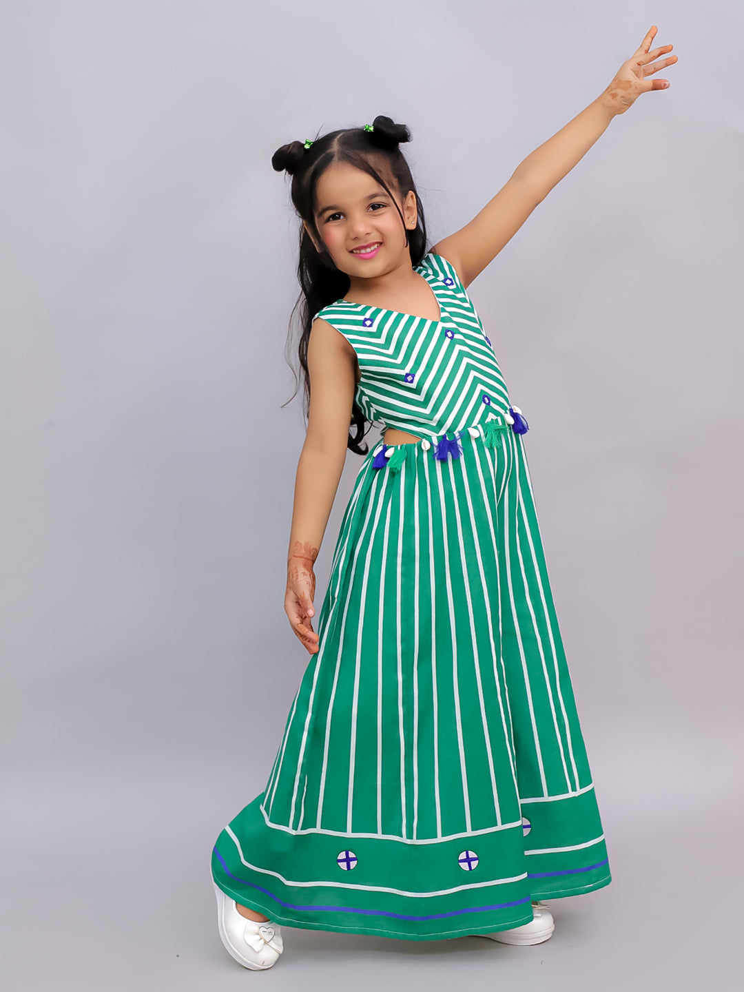 Shor-Gul Green Jumpsuit For Girls