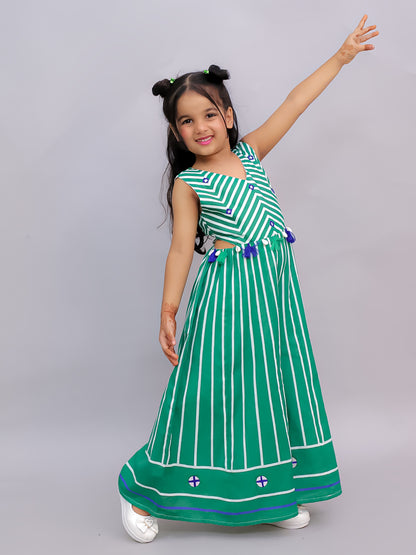 Shor-Gul Green Jumpsuit For Girls