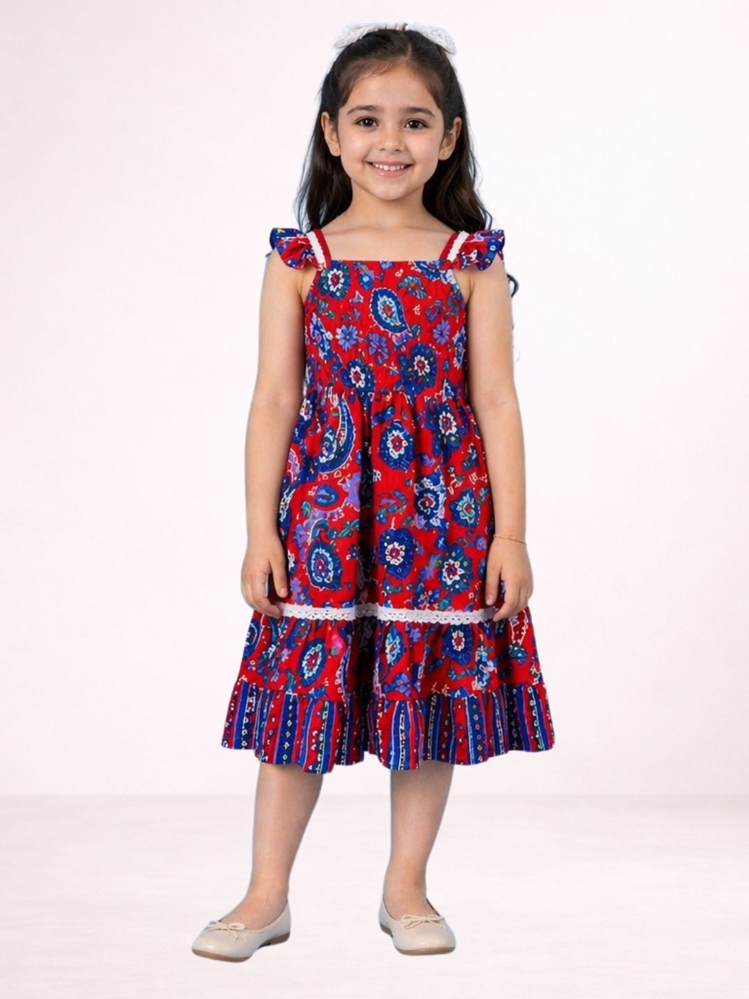 Petal Play Girls Red Dress