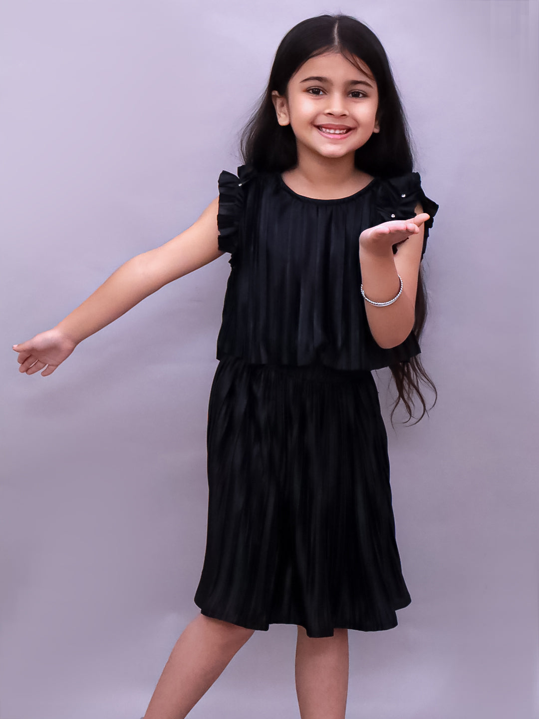 Glam Up Girls Party Black Top And Skirt