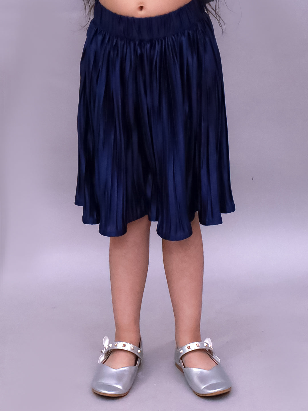 Glam Up Girls Party Navy Blue Top And Skirt