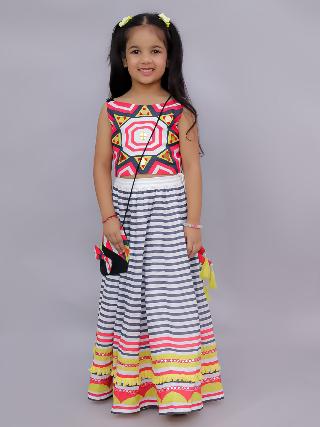 Shor-Gul Multicolor Lehanga Choli Set for Girls