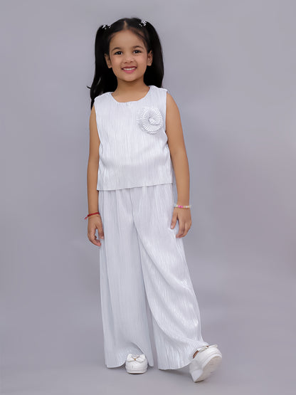 Glam Up Girls White Party Top and Pant Set
