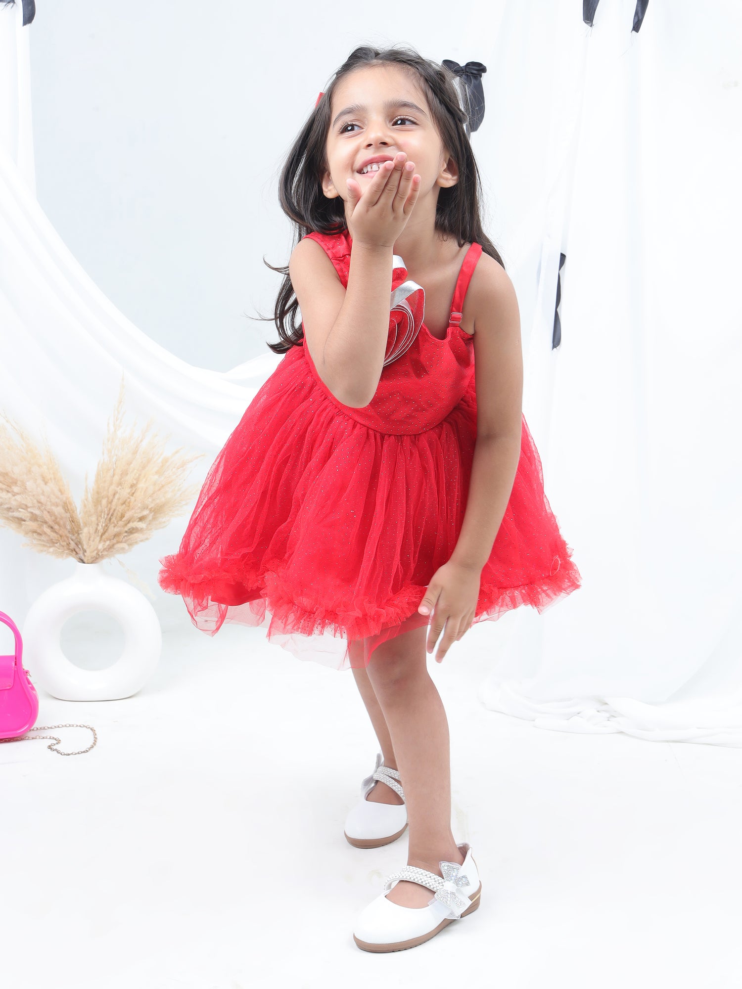 Razzle Dazzle Red Party Dress for Girls