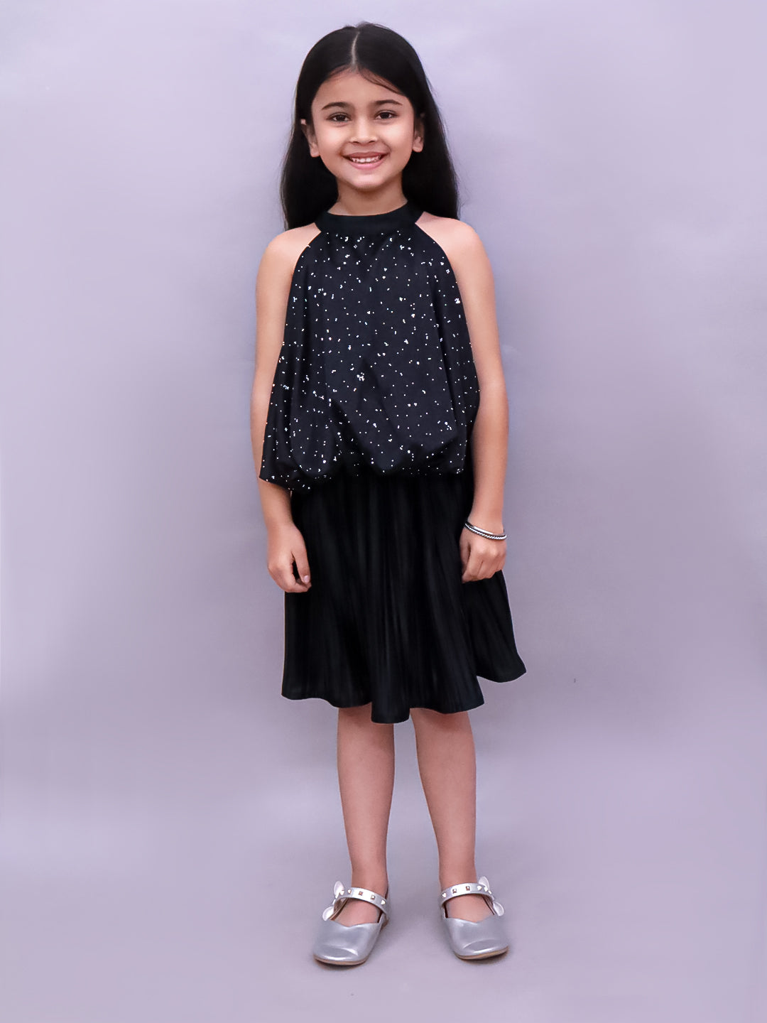 Glam Up Girls Party Black Top And Skirt