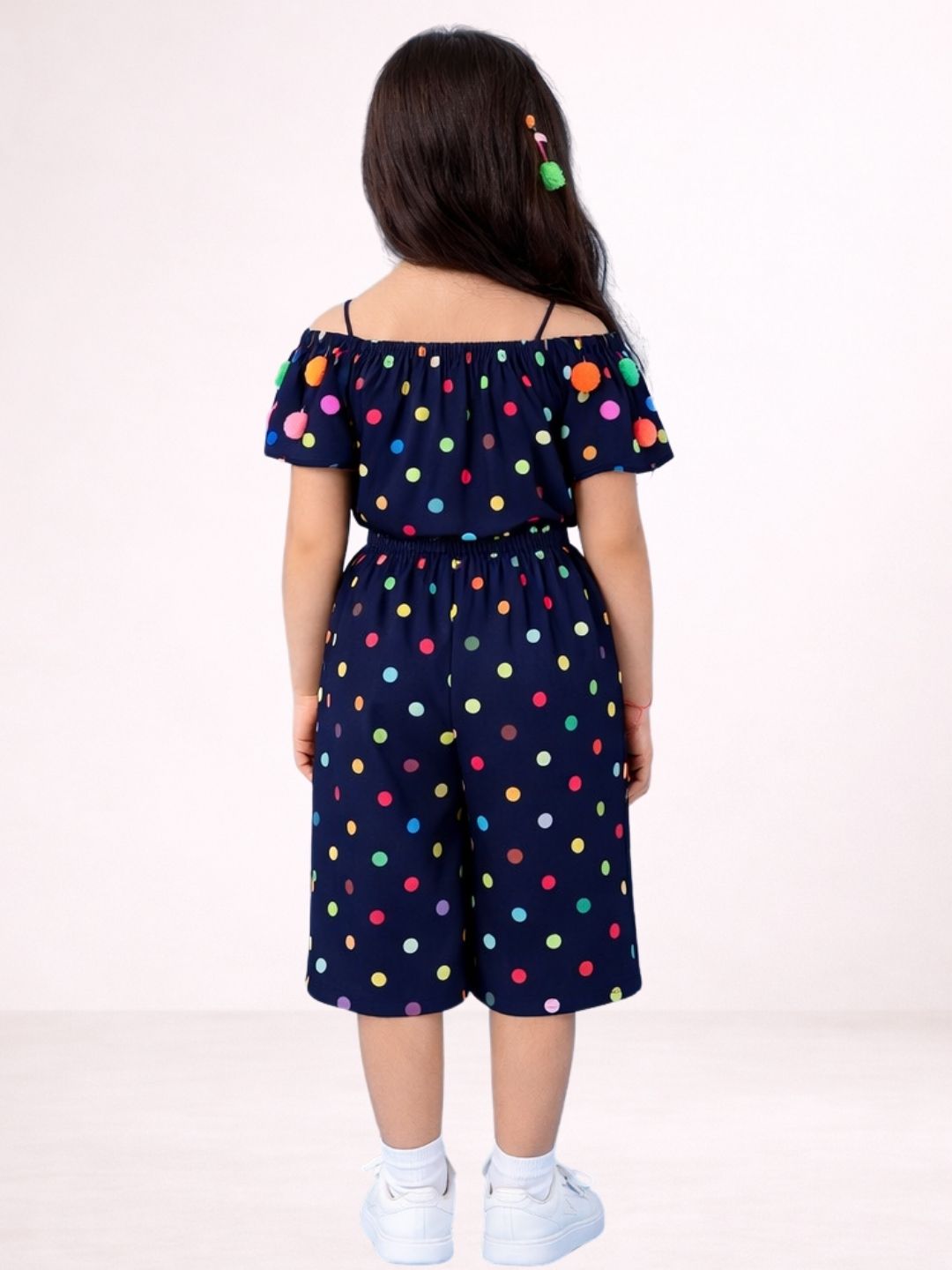 Petal Play Girls Navy Jumpsuit