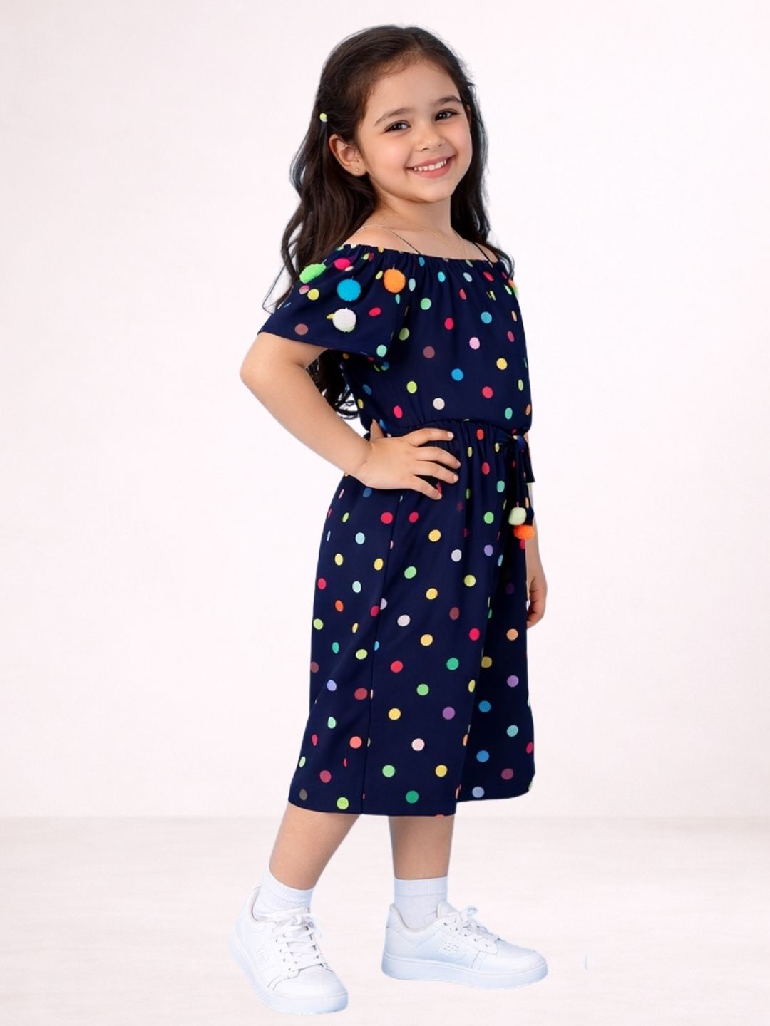 Petal Play Girls Navy Jumpsuit