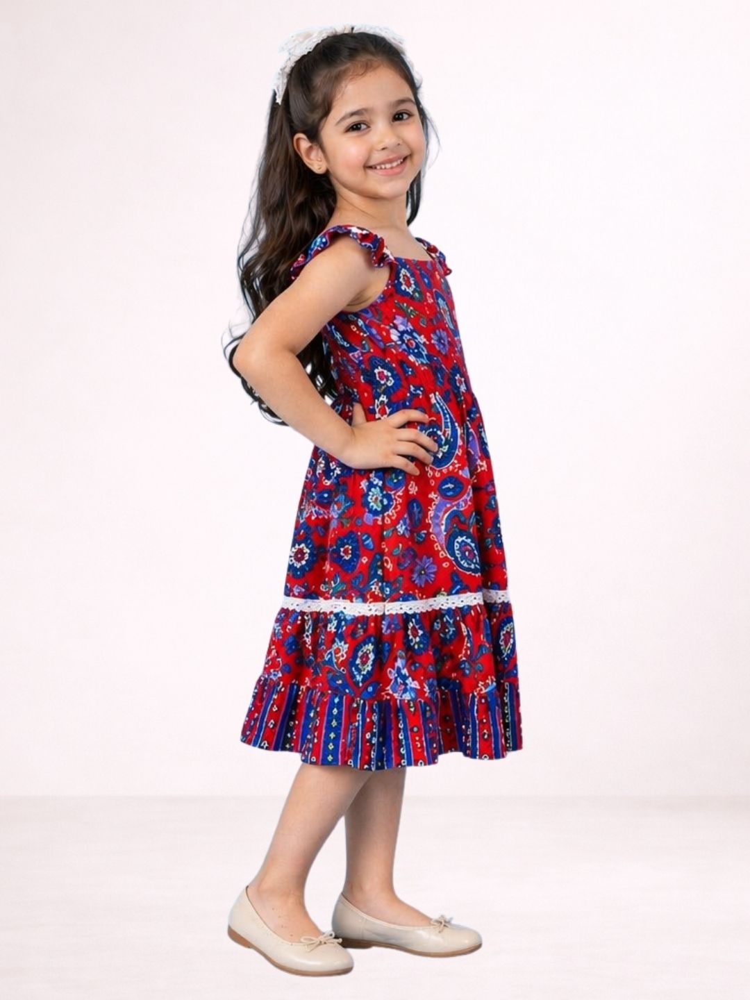 Petal Play Girls Red Dress