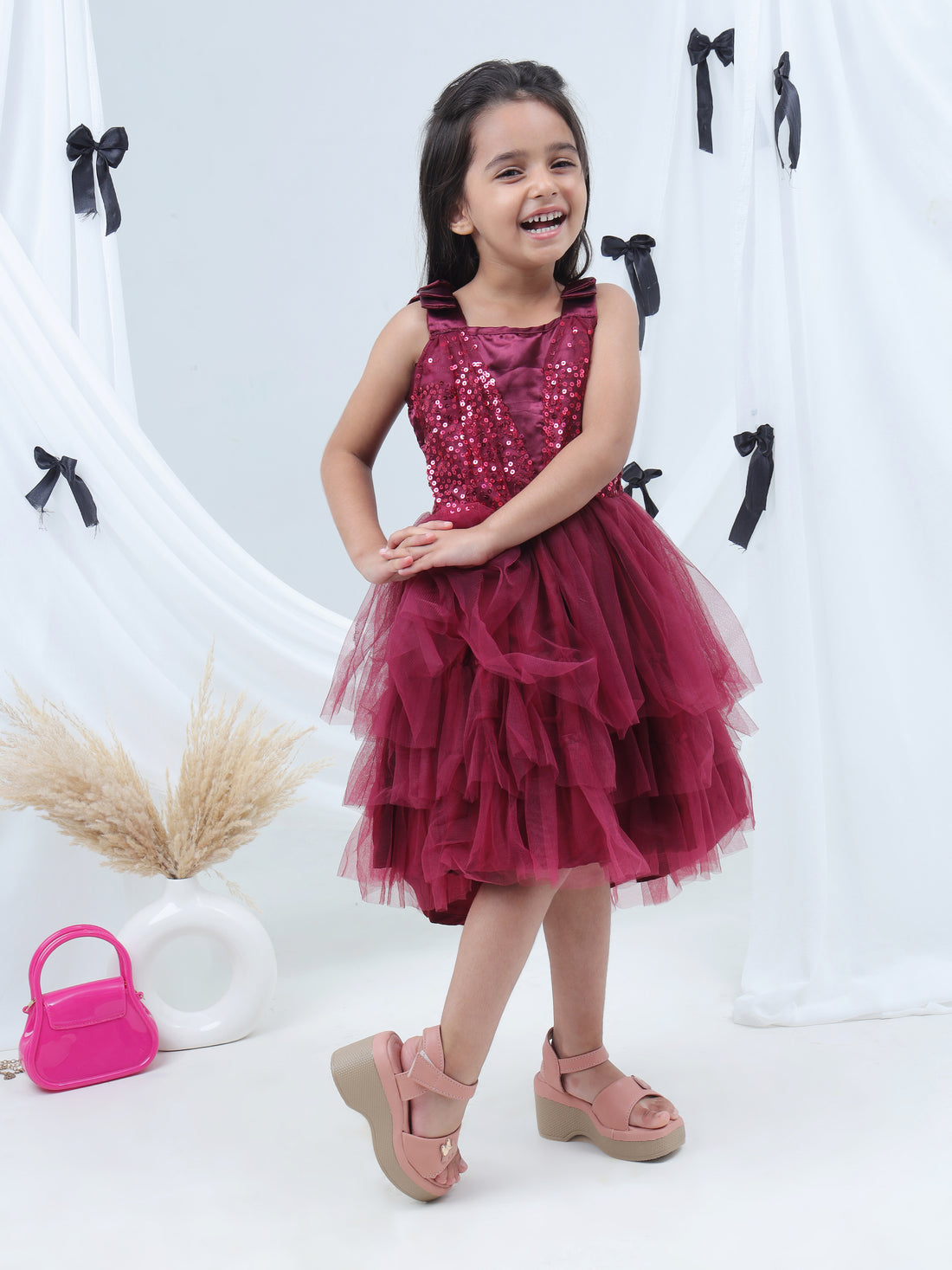 Razzle Dazzle Wine Party Dress for Girls