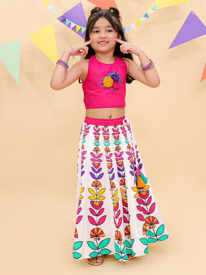 Shor-Gul Pink Lehanga Choli Set For Girls