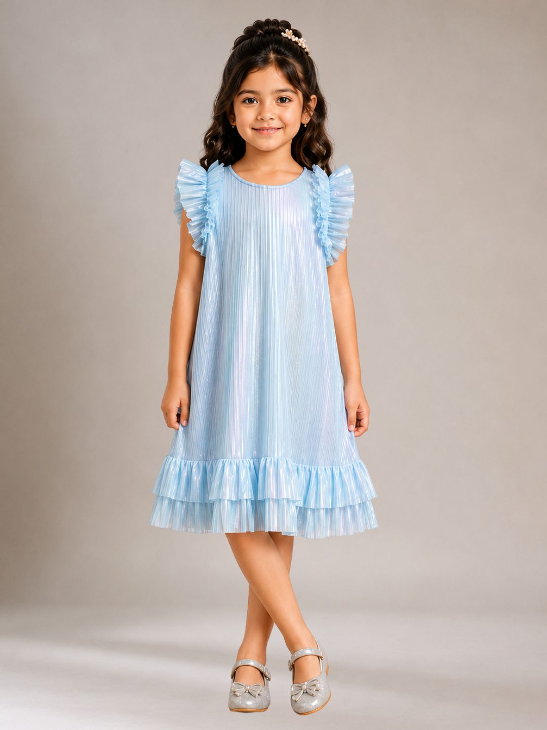 Glam Up Girls Party Sky Blue Dress