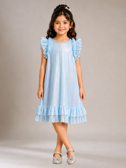 Glam Up Girls Party Sky Blue Dress