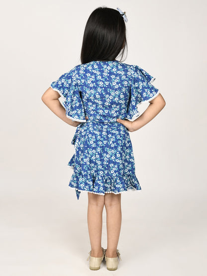 Sassy Boho Girls Blue crop Top with Skirt set from the sibling Collection