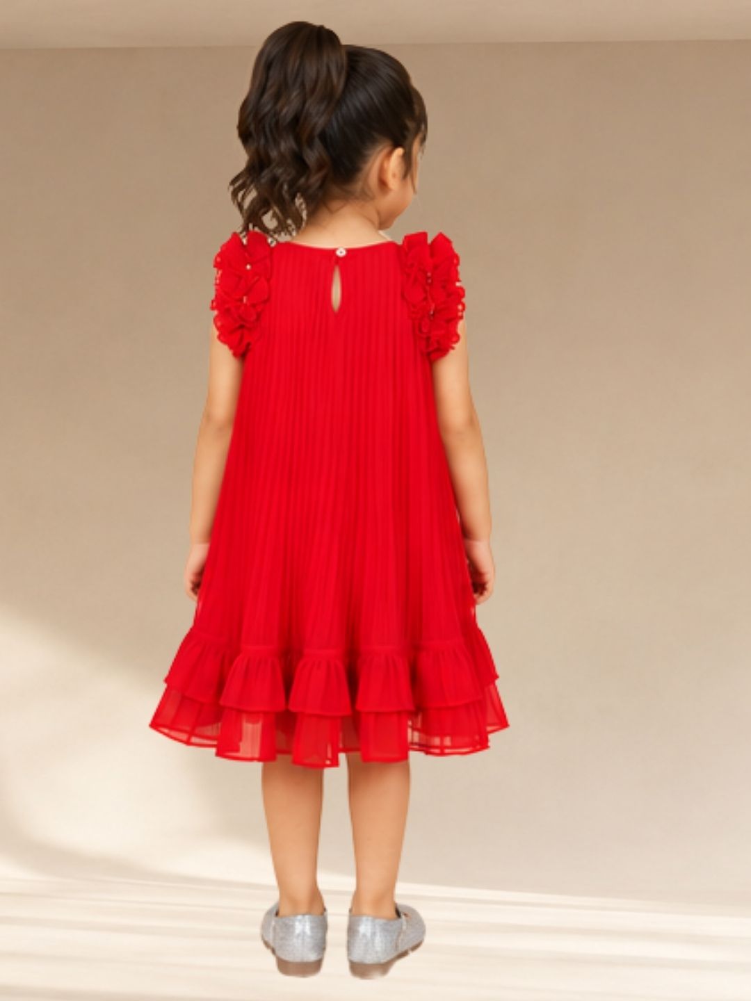 Glam up Girls Red pleating Party Dress