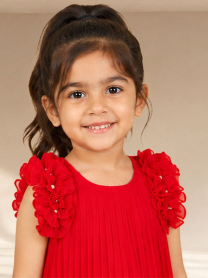 Glam up Girls Red pleating Party Dress