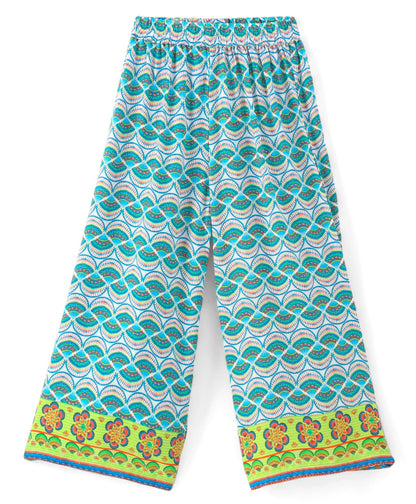 Sassy Boho Girls Green crop Top with pants set from the sibling collection