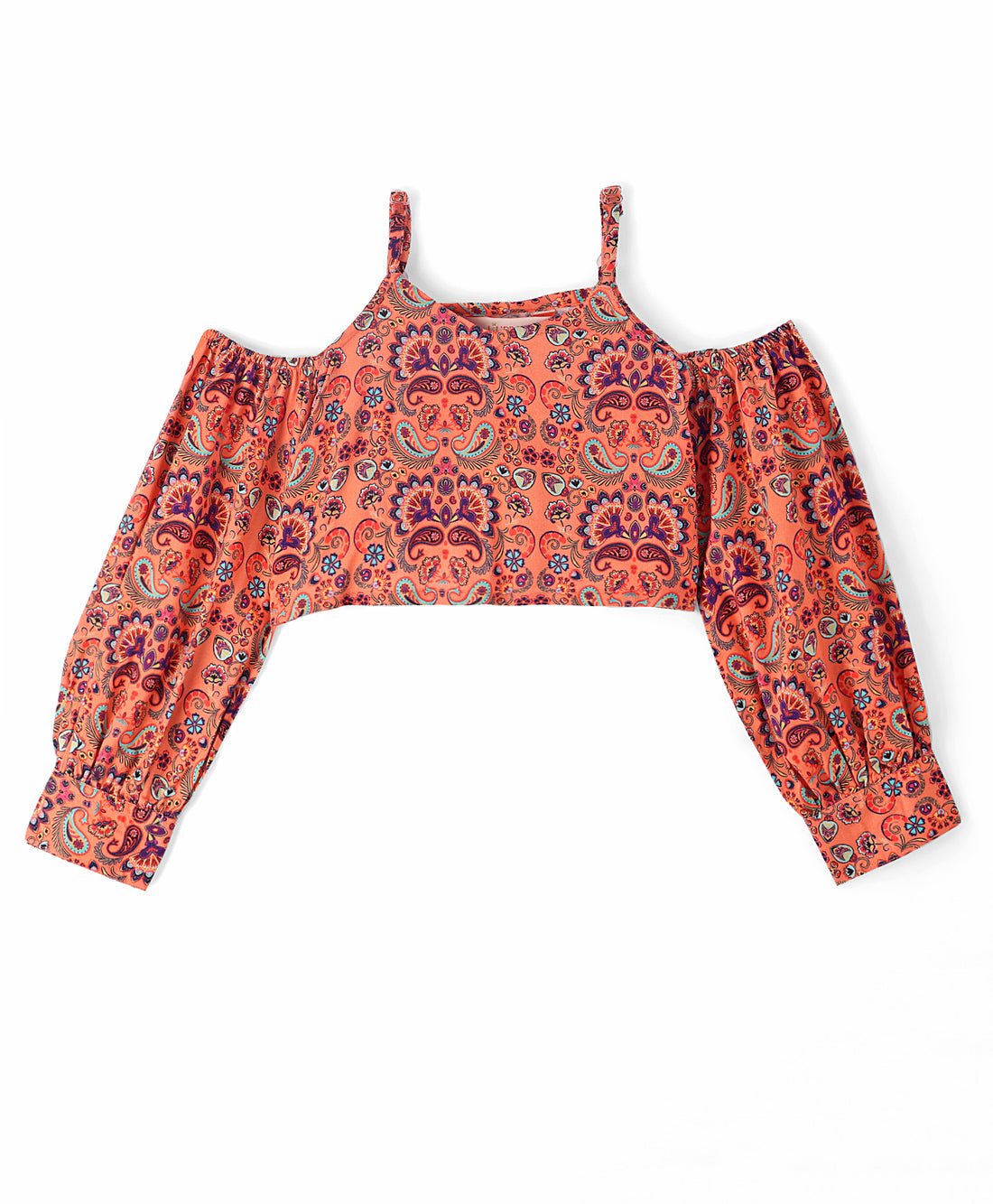 Sassy Boho Girls Orange crop Top with palazzo set from the sibling Collection