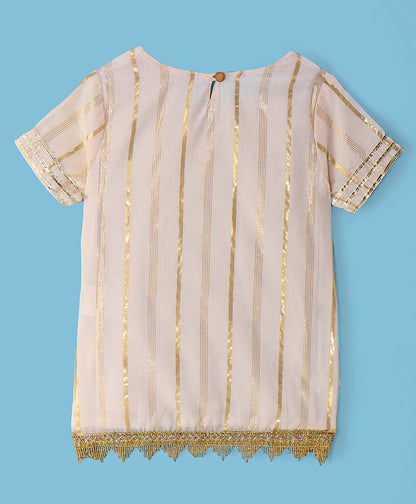 Girls kurta with gold tassles &amp; Sharara set