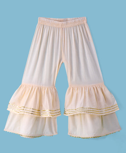 Girls kurta with gold tassles &amp; Sharara set
