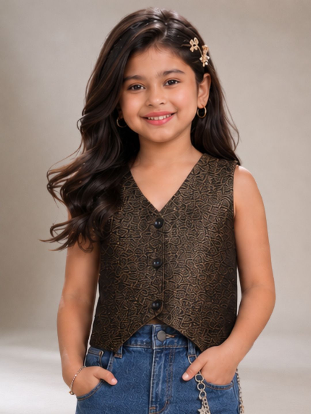 Glam up Girls Party Gold Top