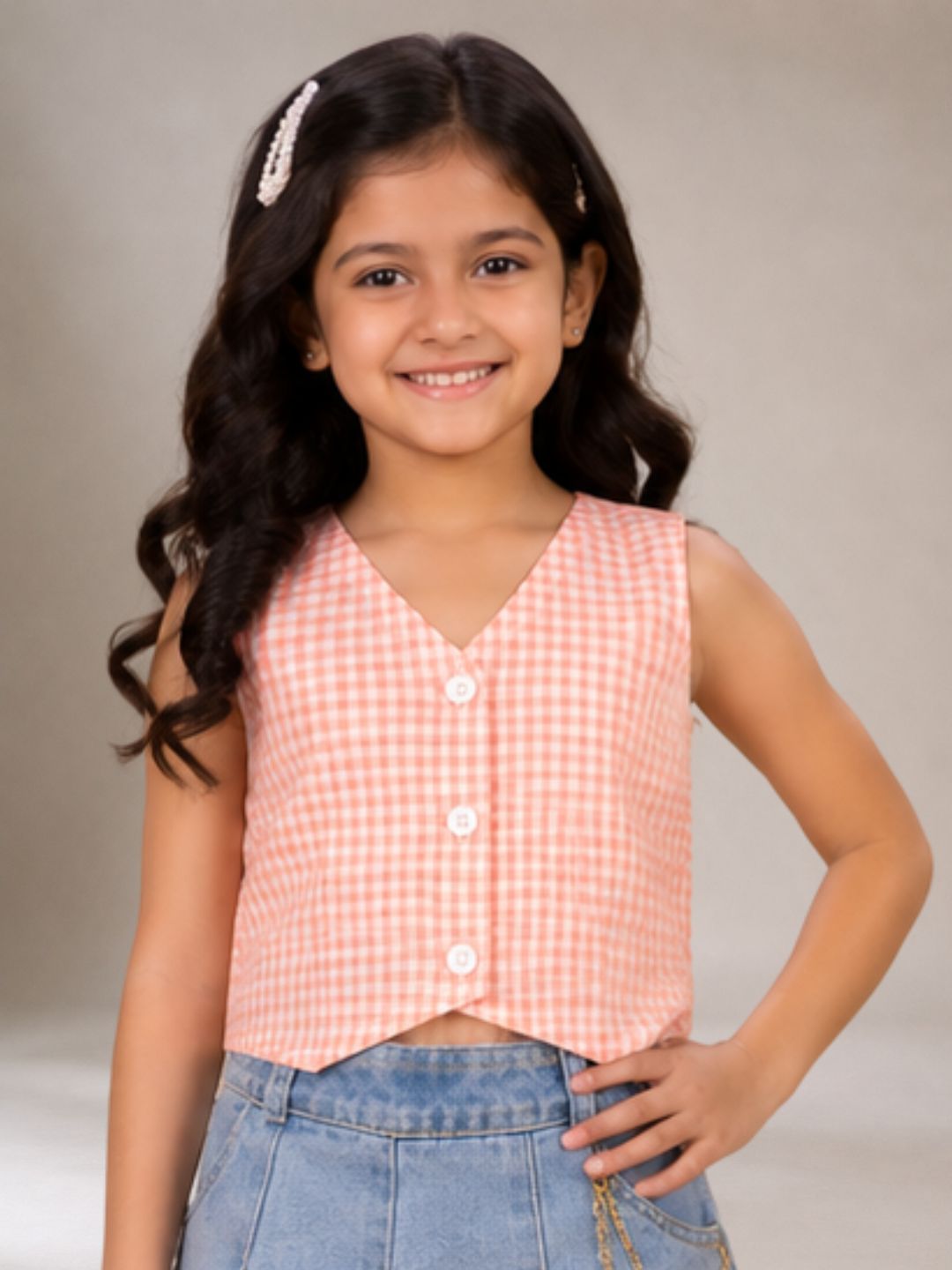 Citrus Crush Girls Orange Cotton Top