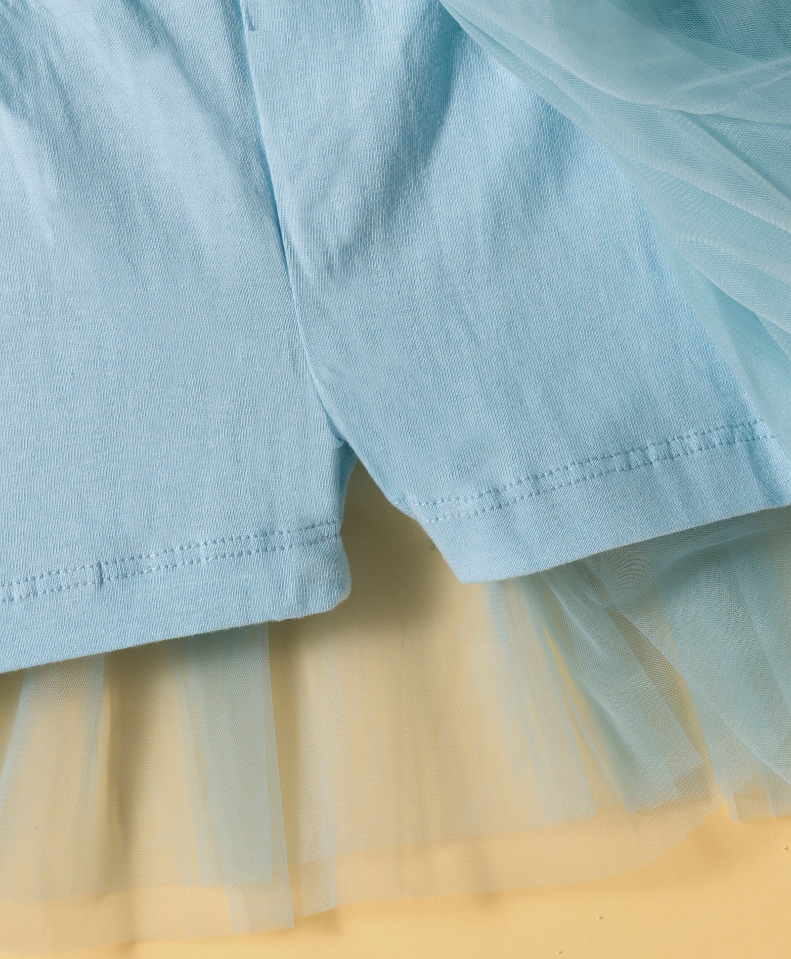 Paris Night White T-shirt with Blue Skirt Set For Girls