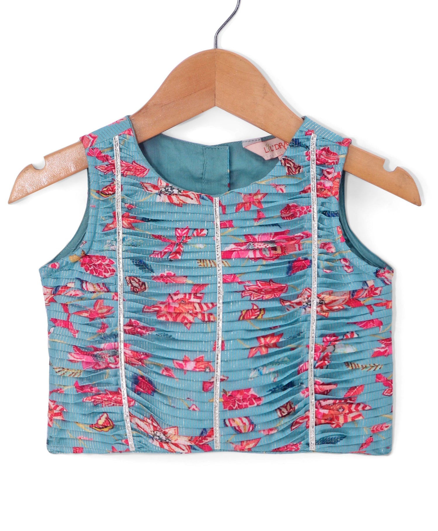 Golden Weaves Blue Crop Top with Palazzo Girls Co-ordinate set