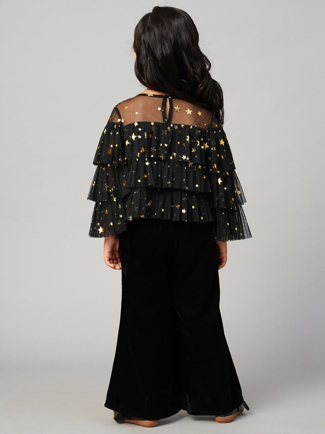 Glam Up Girls Shimmer Black Party Top