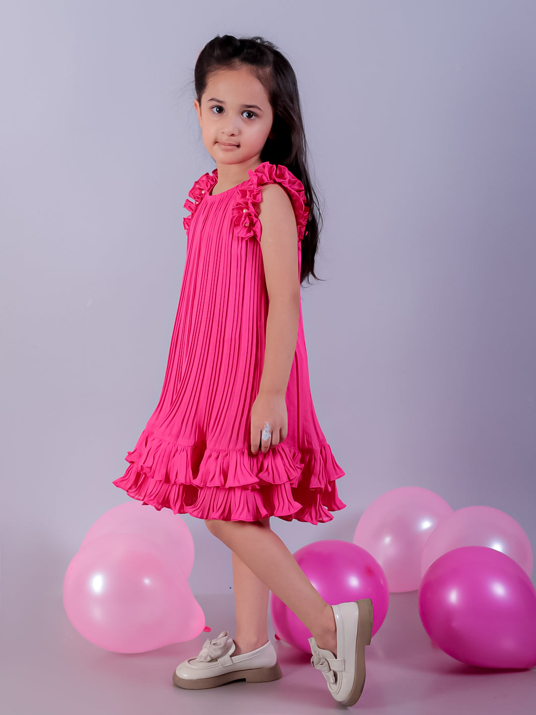 Glam up Girls Pink Fit And Flare Party Dress