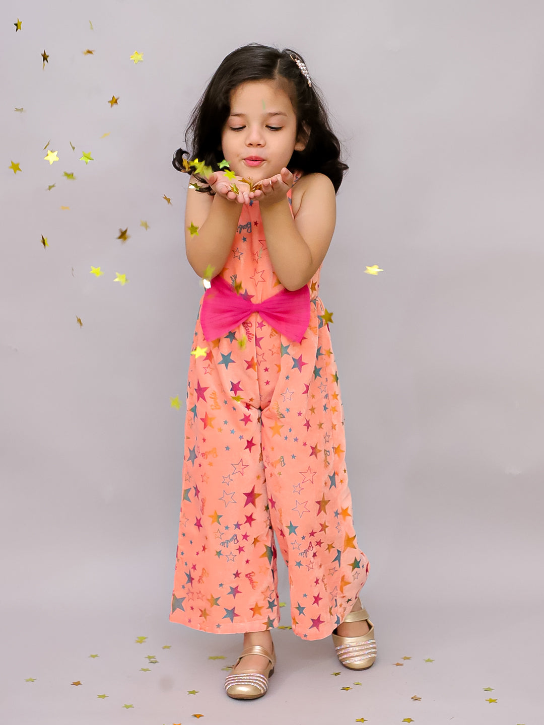 Girls Pink Barbie Jumper with 3D bow