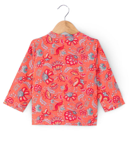 Golden Weaves Boys Orange Kurta with Dhoti set