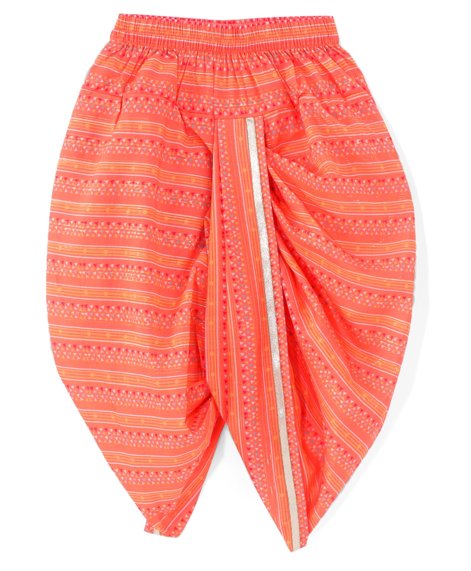 Golden Weaves Boys Orange Kurta with Dhoti set