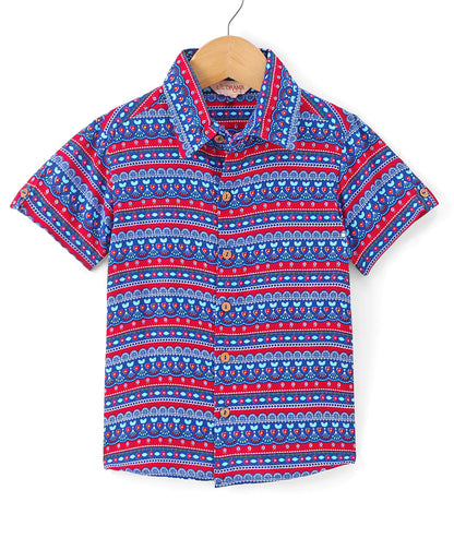 Sassy Boho Boys Blue Shirt from the sibling collection