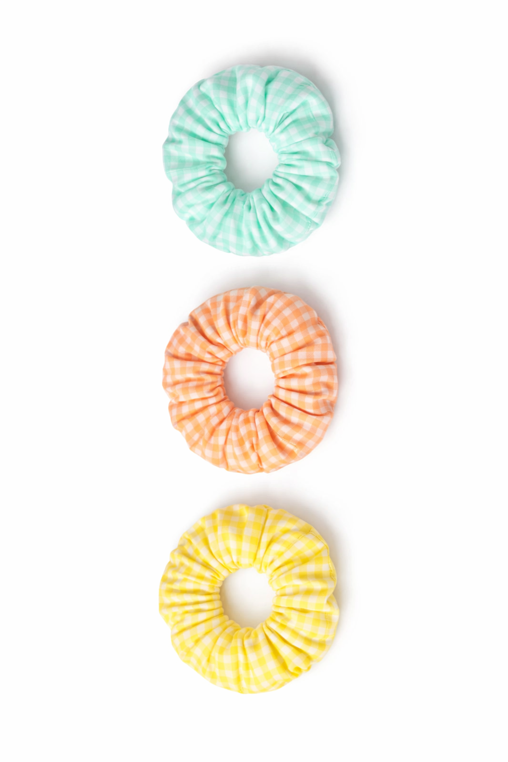 Lil Drama Set of 3 Checks Fabric Hair Scrunchies - Multi