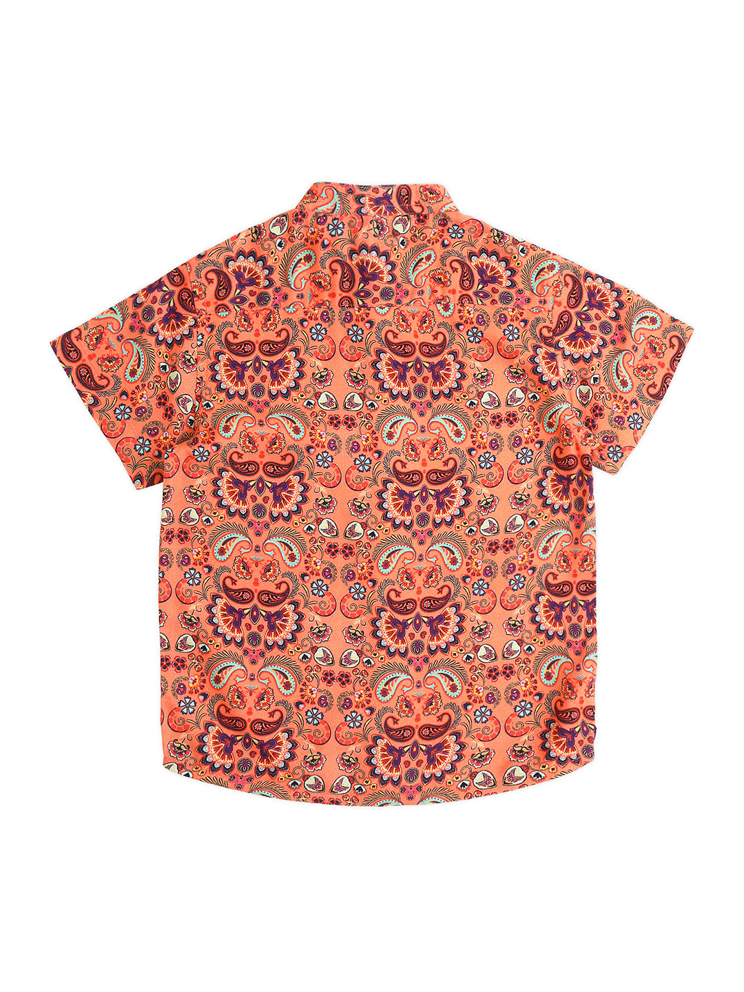 Sassy Boho Boys Orange Printed Shirt from the sibling collection