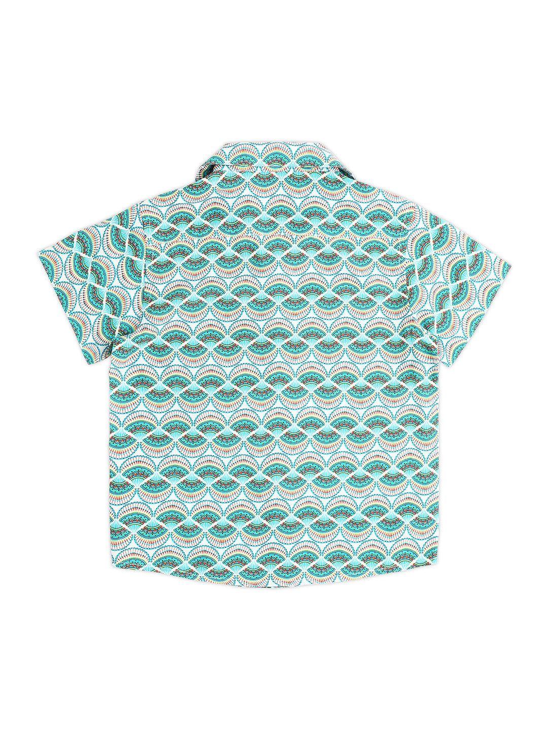 Sassy Boho Boys Green Printed Shirt from the sibling collection