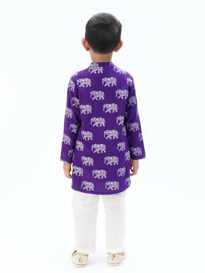 Trunk Tales Boys Purple Kurta with Pant set