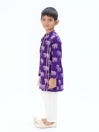 Trunk Tales Boys Purple Kurta with Pant set