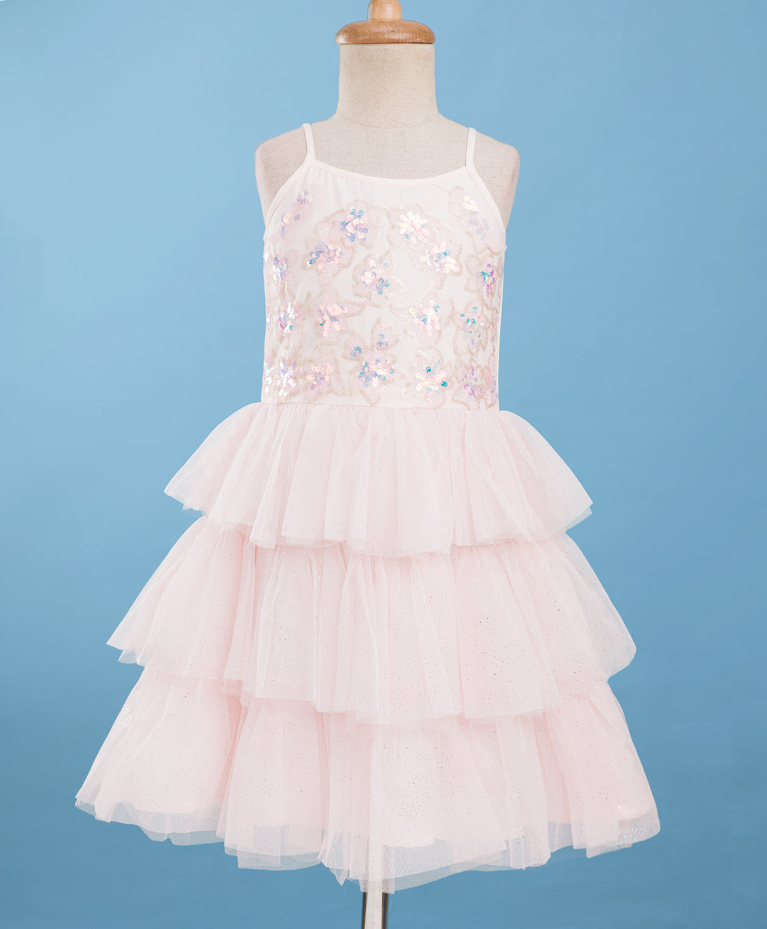 Razzle Dazzle Baby Pink Party Dress with Shrug for Girls