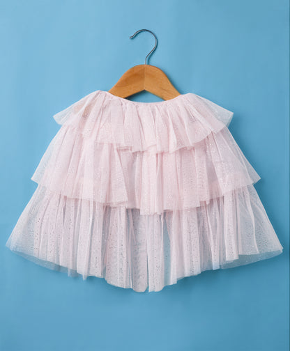 Razzle Dazzle Baby Pink Party Dress with Shrug for Girls