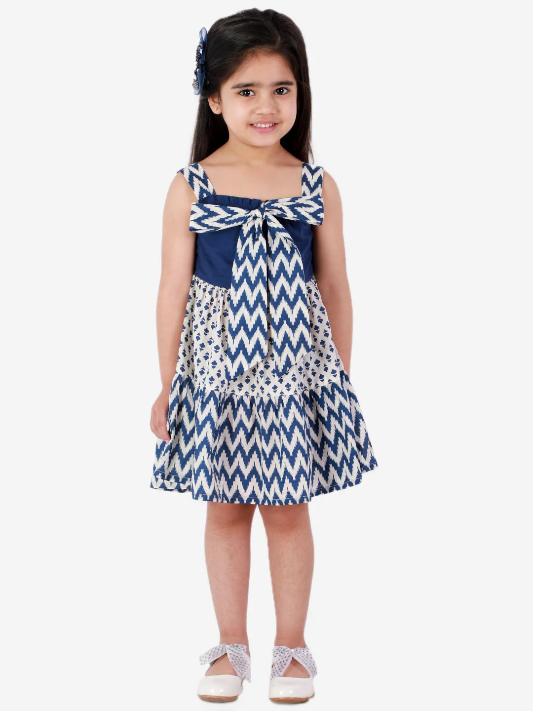 Girls printed cotton casual dress