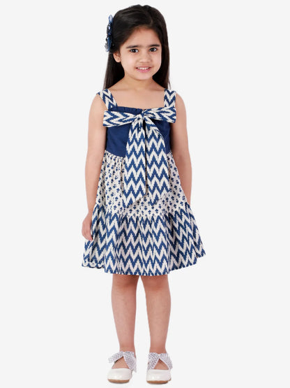 Girls printed cotton casual dress