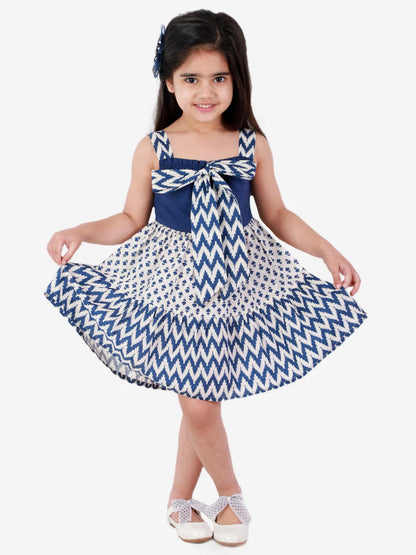 Girls printed cotton casual dress