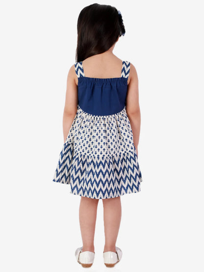 Girls printed cotton casual dress