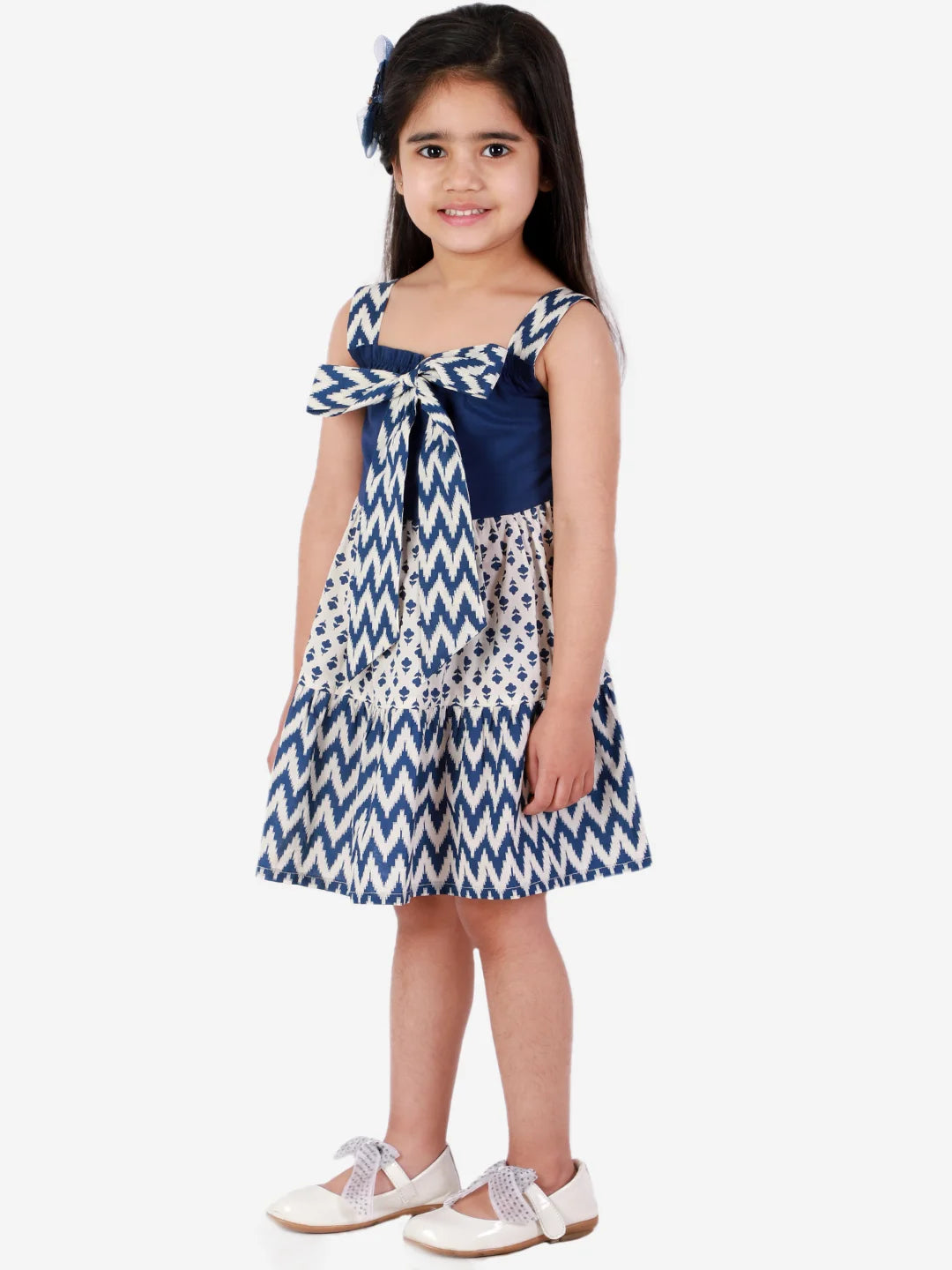 Girls printed cotton casual dress