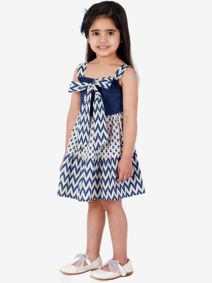 Girls printed cotton casual dress